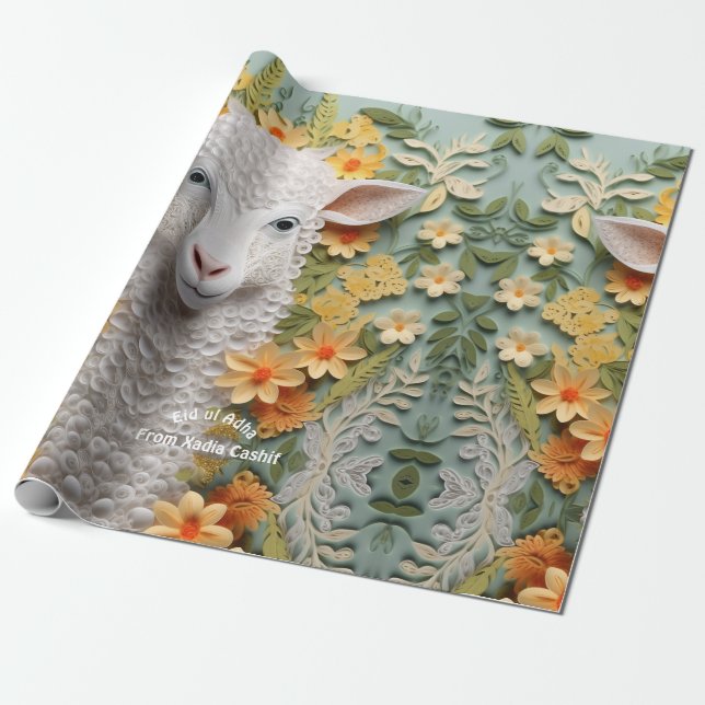 Eid ul Adha Sheep Wrapping Papper Presentpapper (Utrullad)