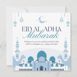 Eid ul azha mubarik elegant islamisk gratulationsk kort