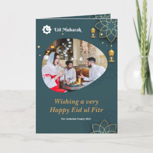 Eid ul Fitr Mubarak Family Photo Eid Hälsning Helgkort
