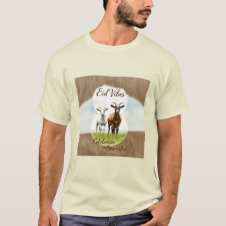 Eid Vibes Watercolor Goat Collage T-Shirt