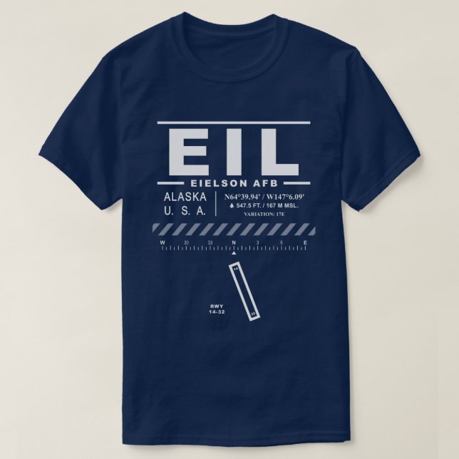 Eielson AFB Luft Force Base EIL T-Shirt (Design framsida)