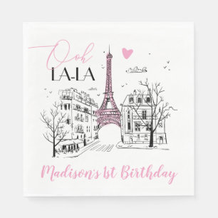 Eifel Torn Paris Parisian Grattis på födelsedagen Pappersservett