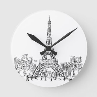 Eifel Torn Paris Rund Klocka