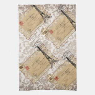 Eiffel för Paris vintageshabby chic torn Kökshandduk