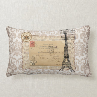 Eiffel för Paris vintageshabby chic torn Lumbarkudde
