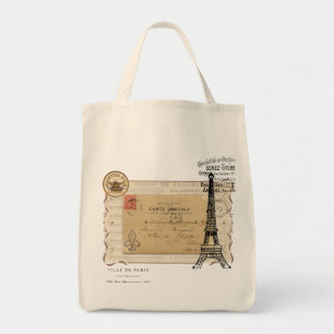Eiffel för Paris vintageshabby chic torn Tygkasse
