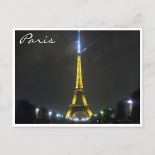 eiffel night ljus vykort