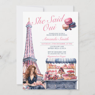 Eiffel sa: Oui Möhippa Cafe Patisserie Inbjudningar