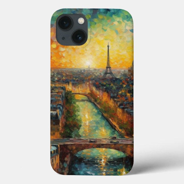 Eiffel Starry Night | Djärv Impressionistisk Fodra (Baksida)