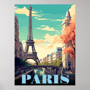 Eiffel Torn art vintage paris torn frankrike-gåvor Poster