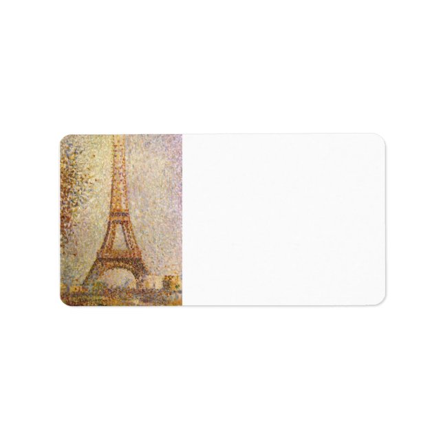 Eiffel Torn av Georges Seurat Adressetikett (Framsidan)