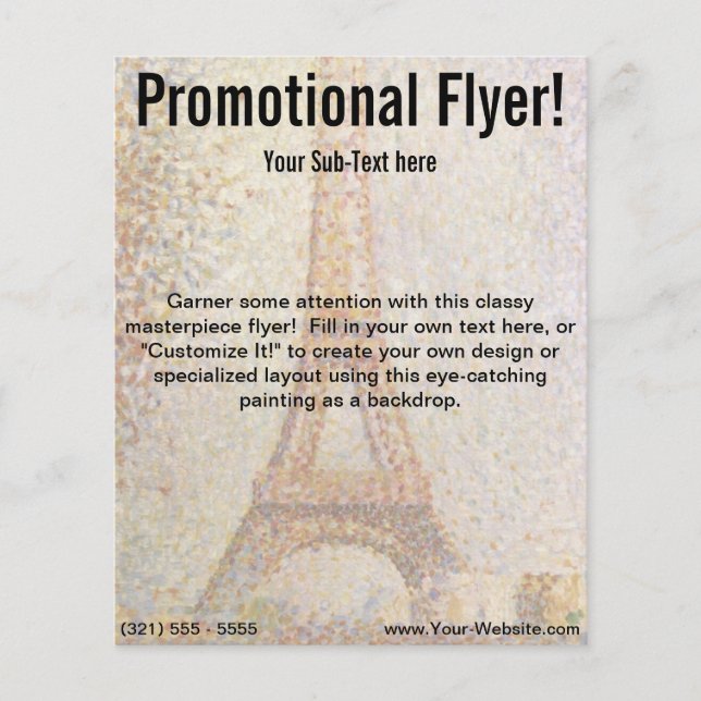 Eiffel Torn av Georges Seurat Flygblad (Framsidan)