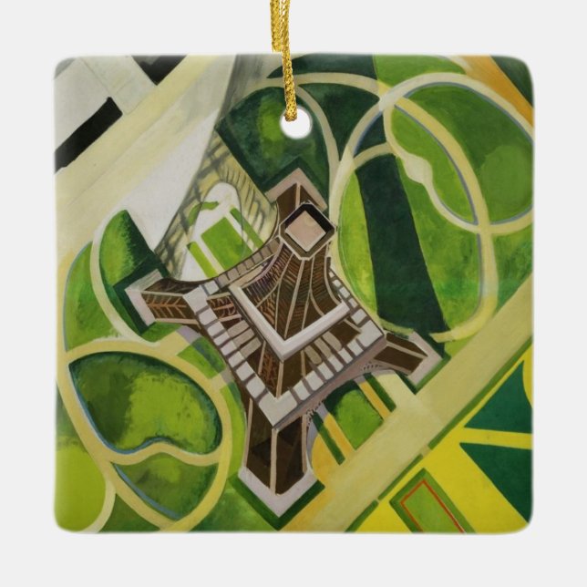 Eiffel Torn (av Robert Delaunay) Julgransprydnad Keramik (Framsida)