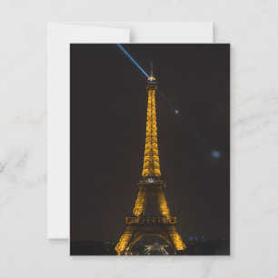 Eiffel Torn belyst: Paris på natten Vykort