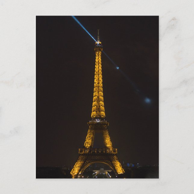 Eiffel Torn belyst: Paris på natten Vykort (Framsida)