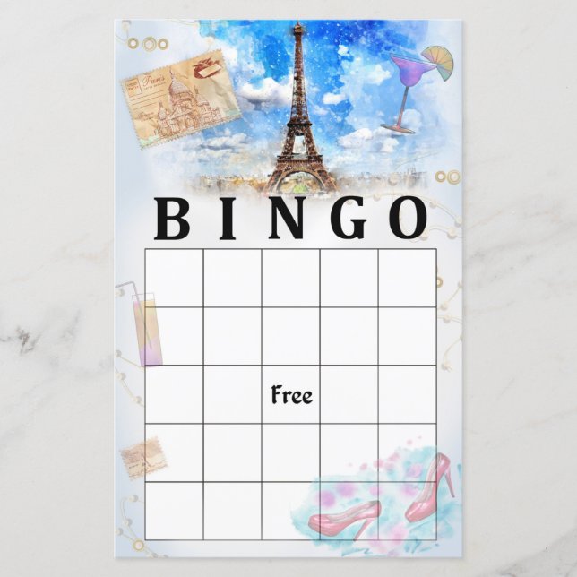 Eiffel torn bingo-spel (Framsida)