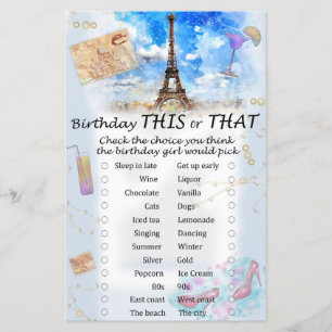 Eiffel torn Birthday i det ena eller det andra spe