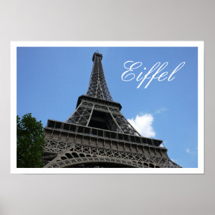 Eiffel Torn, Blå himmel, Paris, Frankrike Poster