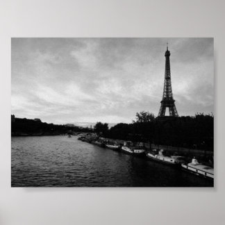 Eiffel Torn Black and White Poster