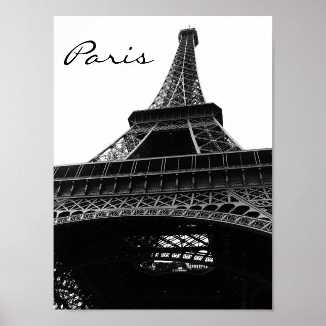Eiffel Torn Black och White 2 Poster (Framsidan)
