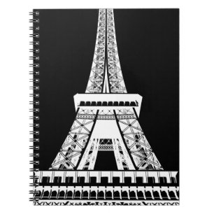 Eiffel Torn Black White-bild Anteckningsbok