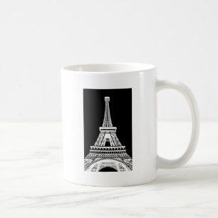 Eiffel Torn Black White-bild Kaffemugg