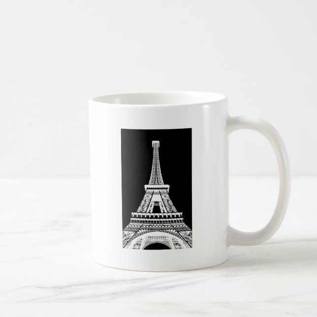 Eiffel Torn Black White-bild Kaffemugg (Höger)