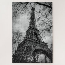 Eiffel Torn Black & White Puzzle