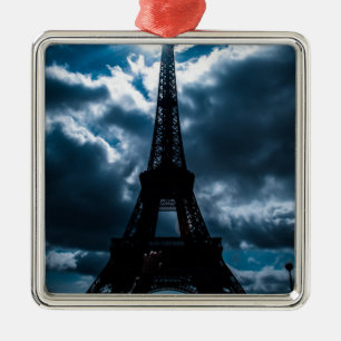 Eiffel Torn Blue Night Julgransprydnad Metall
