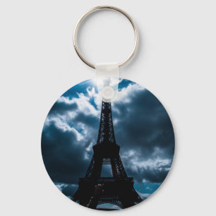 Eiffel Torn Blue Night Nyckelring