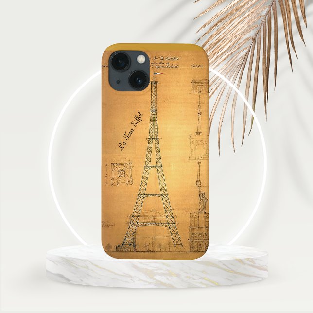 Eiffel Torn Blueprint 1884 (Eiffel Tower Blueprint Phone Case )