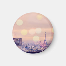 Eiffel Torn Bokeh Montmartre Photo Magnet