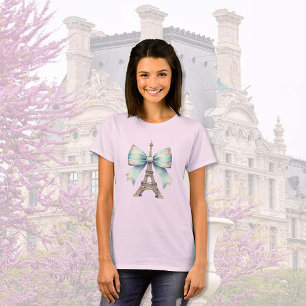 Eiffel Torn & Bow T Shirt