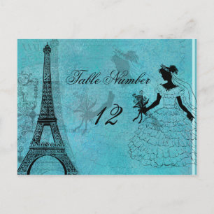 Eiffel Torn Bride Bordsnummer vykort