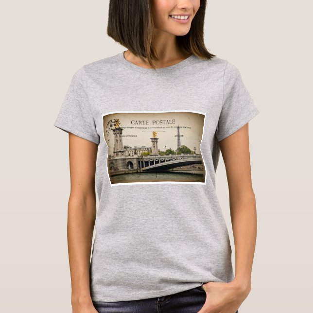 Eiffel Torn Bridge, Paris Frankrike T Shirt (Framsida)