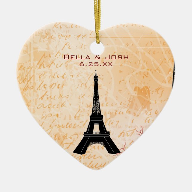 Eiffel Torn Bröllop Ornament (Framsidan)