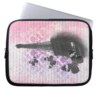 Eiffel torn & Butterflies Laptop Sleeve