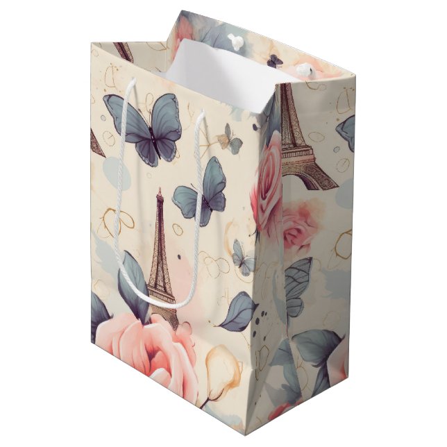 Eiffel Torn Butterfly och Ro Mönster (Framsidan Vinklad)