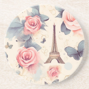 Eiffel Torn Butterfly och Ro Mönster Underlägg