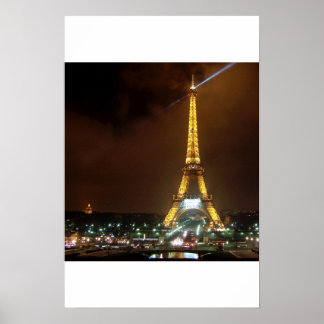Eiffel Torn by Night Poster
