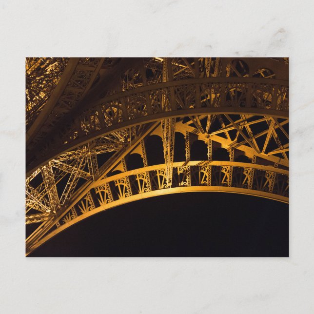 Eiffel Torn Closeup i Night, Paris Vykort (Framsida)