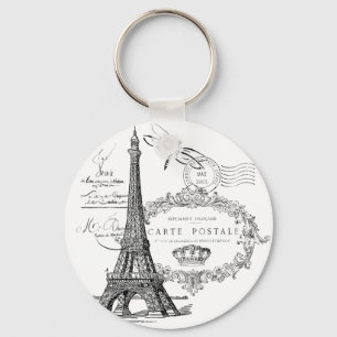 Eiffel torn collage nyckelring