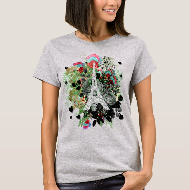 Eiffel Torn Collage T Shirt (Framsida)