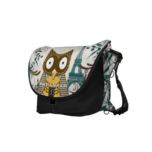 Eiffel Torn Cute Uggla Du väljer Färg Messenger Bag