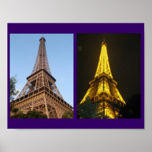 Eiffel Torn dag och natt Poster