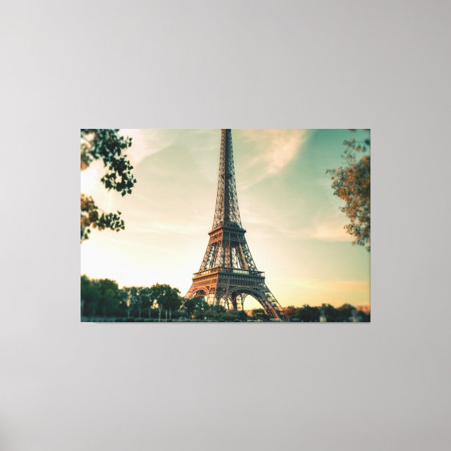 Eiffel torn dekorativ kudde canvastryck (Framsida)