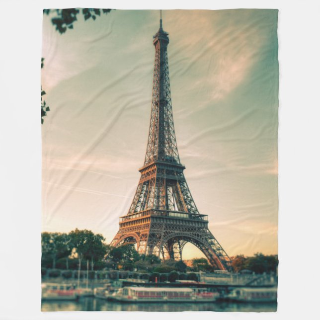 Eiffel torn dekorativ kudde fleecefilt (Framsidan)