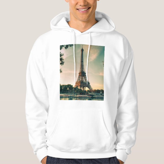 Eiffel torn dekorativ kudde hoodie (Framsida)