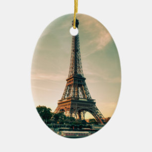 Eiffel torn dekorativ kudde julgransprydnad keramik