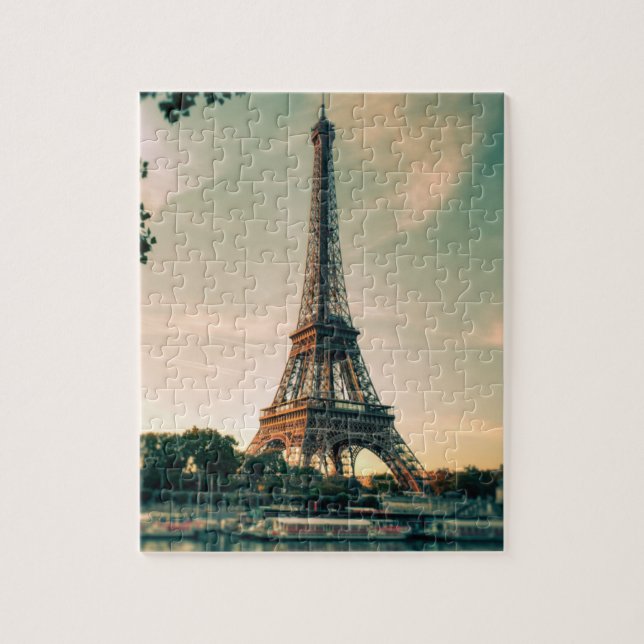 Eiffel torn dekorativ kudde pussel (Vertikal)